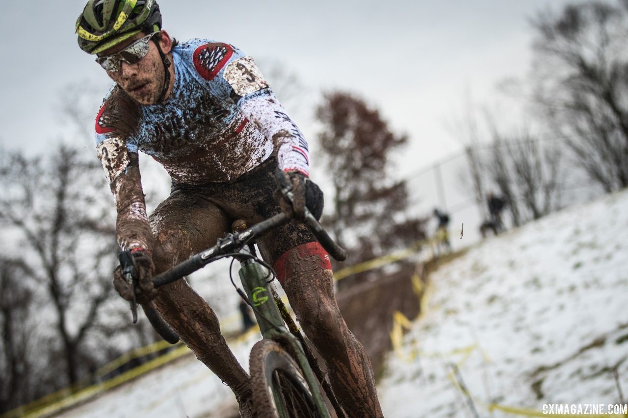 Curtis White stays focused with the lead. 2018 Rockland County Supercross Cup Day 2. © Angelica Dixon