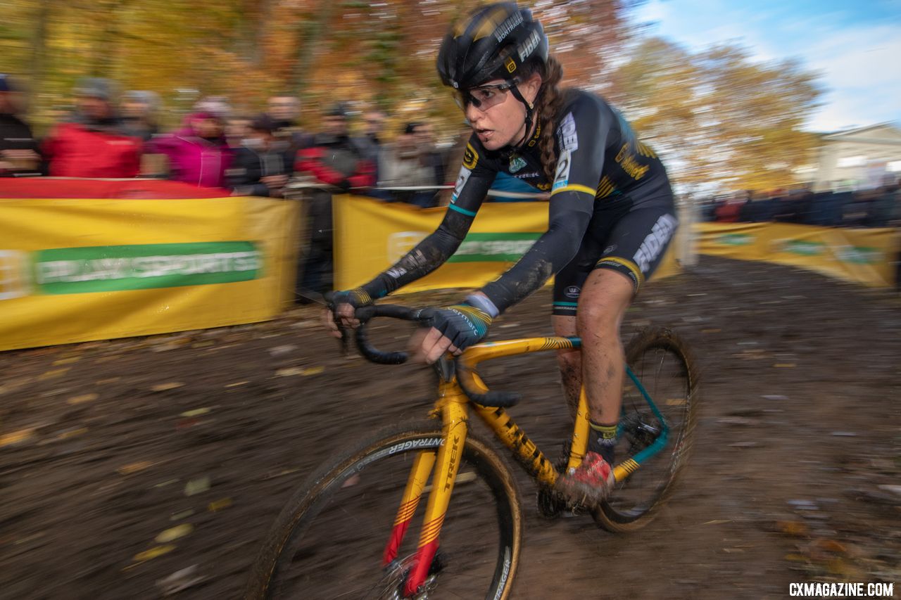 Fleur Nagengast started fast and finished 12th. 2018 Superprestige Gavere. © A. Yee / Cyclocross Magazine