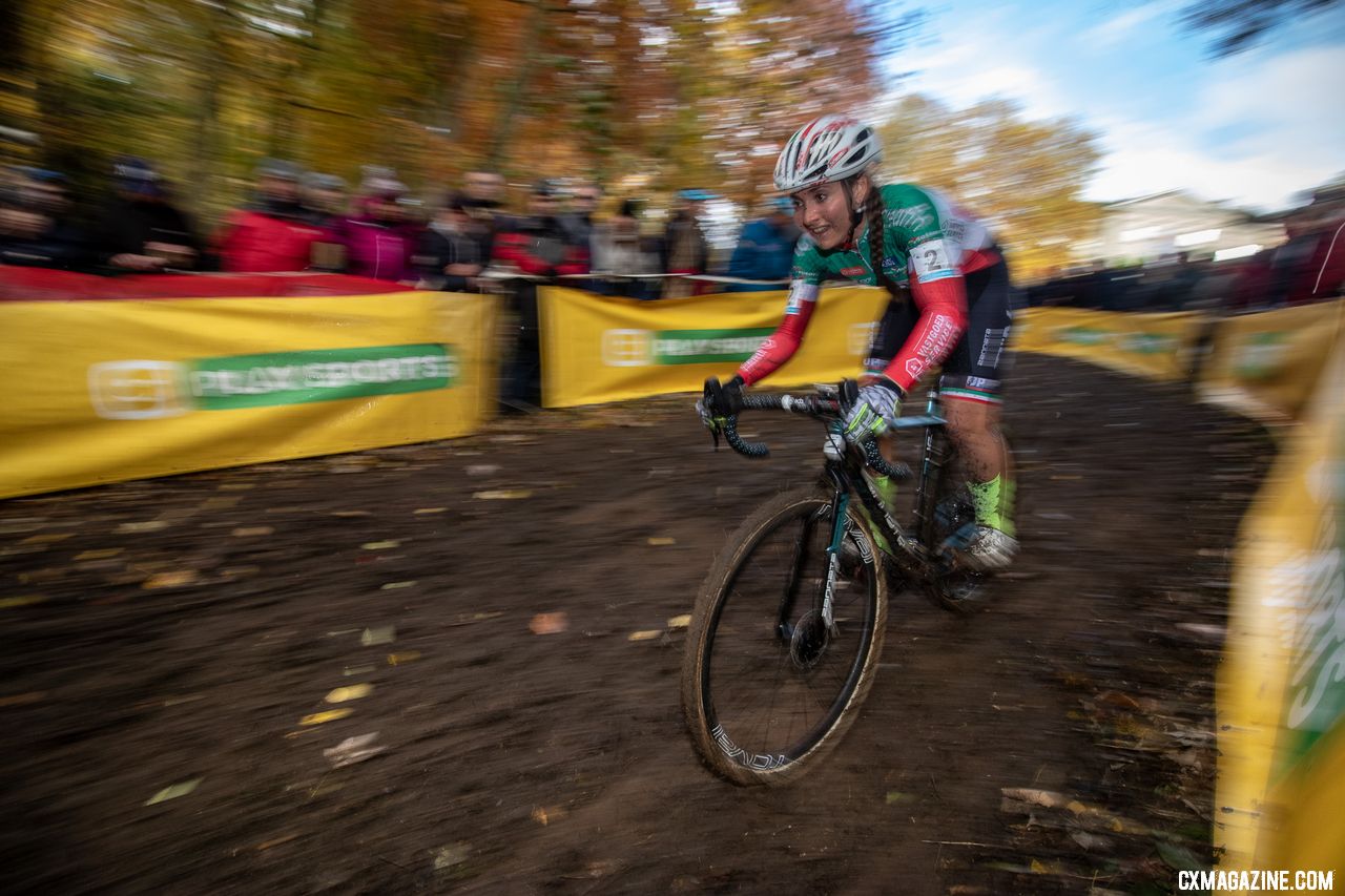 Eva Lechner flew Italy's colors to make it two Italians in the top six. 2018 Superprestige Gavere Women. © A. Yee / Cyclocross Magazine