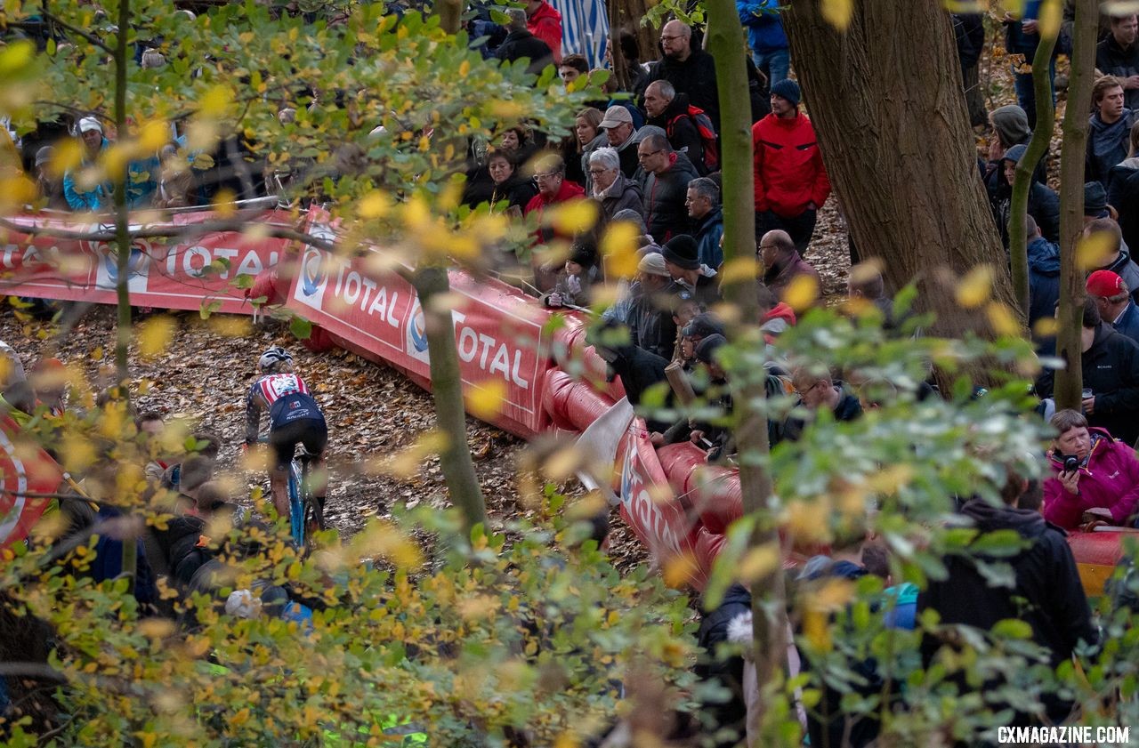 National Champ Katie Compton had a day to forget, finishing 24th. 2018 Superprestige Gavere Women. © A. Yee / Cyclocross Magazine