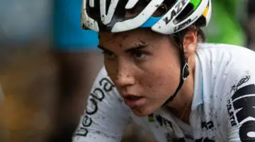 Sanne Cant after a full day's work. 2018 Superprestige Gavere Women. © A. Yee / Cyclocross Magazine