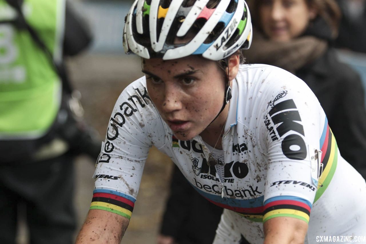 Sanne Cant finished third on Sunday. 2018 Superprestige Gavere. © A. Yee / Cyclocross Magazine