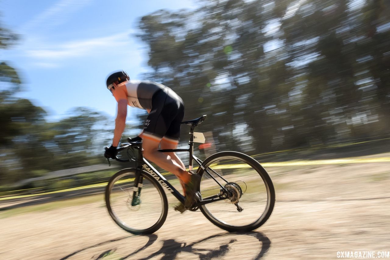 The dry ground made conditions fast at Coyote Point. 2018 Coyote Point Cyclocross Race 1, San Mateo, California. © J. Vander Stucken / Cyclocross Magazine