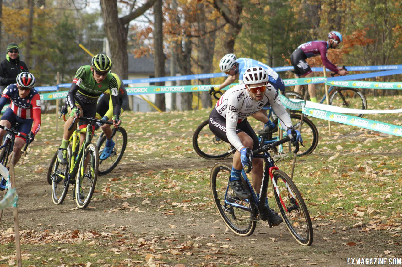 One by one, riders started to pop off the group. 2018 Pan-American Cyclocross Championships, Midland, Ontario. © Z. Schuster / Cyclocross Magazine