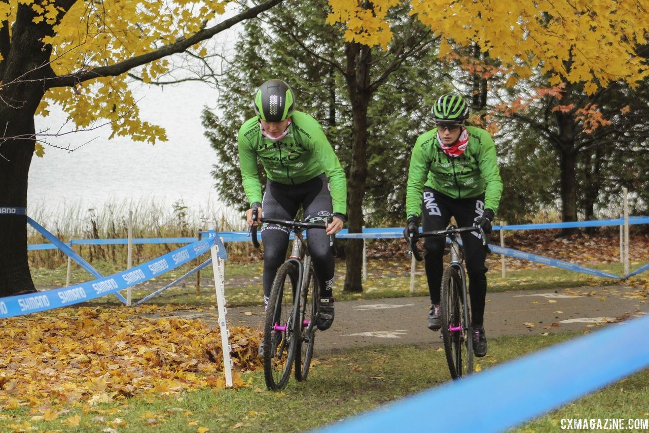 The opening of the course before the first trip through the sand is twisty and punchy in spots. 2018 Silver Goose CX Course Inspection, Friday. © Z. Schuster / Cyclocross Magazine