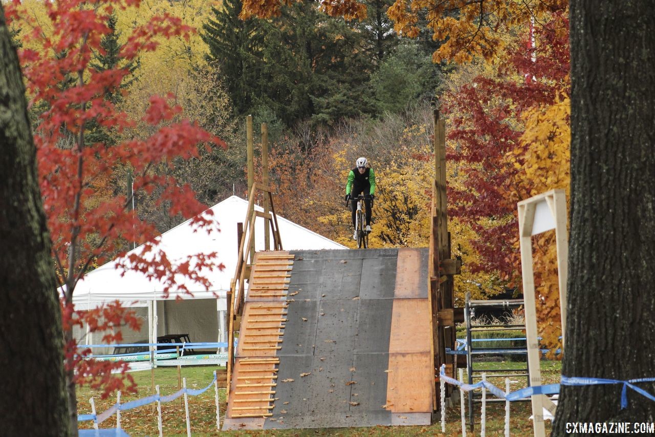 The course features a flyover, which is new this year. 2018 Silver Goose CX Course Inspection, Friday. © Z. Schuster / Cyclocross Magazine