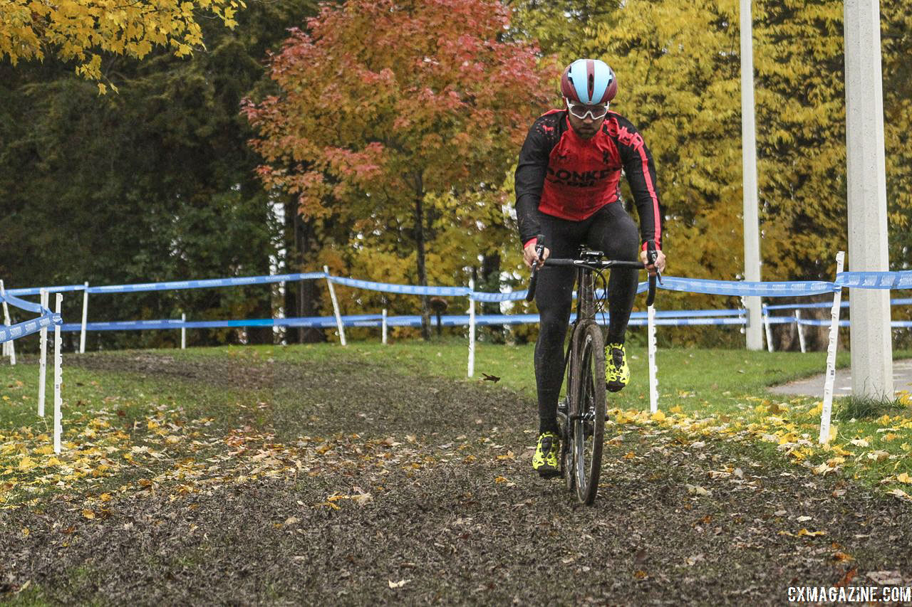 The mud starts almost immediately after the holeshot. 2018 Silver Goose CX Course Inspection, Friday. © Z. Schuster / Cyclocross Magazine