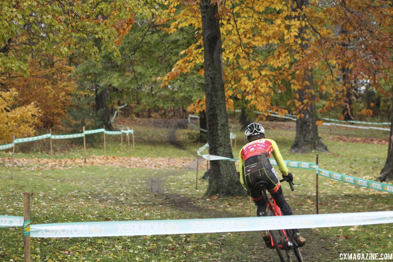 The course features some longer, less steep climbs in addition to some steep sections. 2018 Silver Goose CX Course Inspection, Friday. © Z. Schuster / Cyclocross Magazine