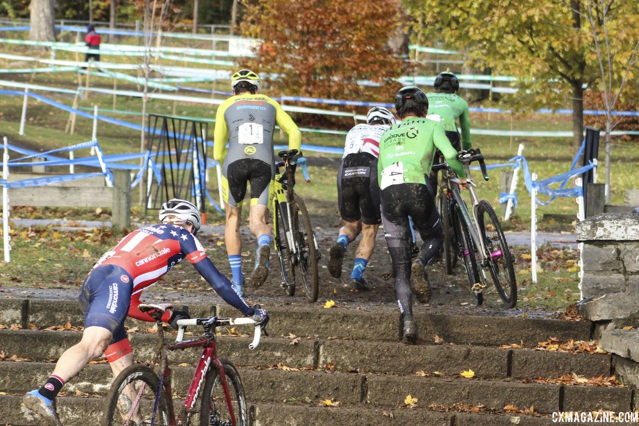 The lead group slowly dwindled as the race progressed. 2018 Silver Goose Cyclocross UCI C2 © Z. Schuster / Cyclocross Magazine