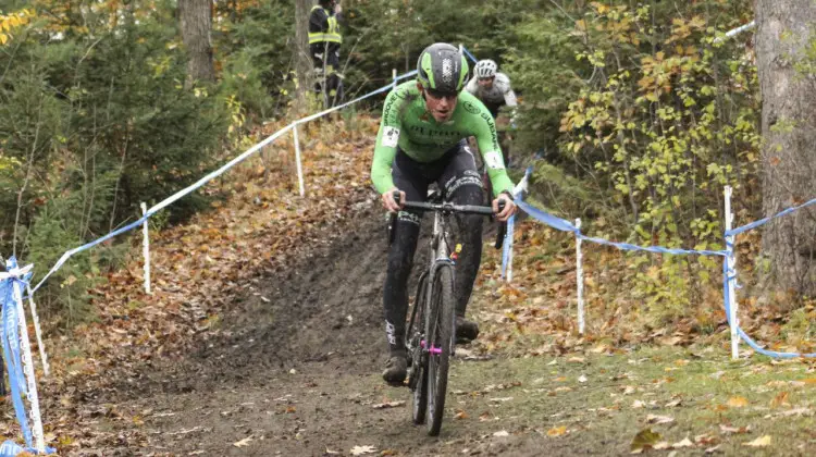 Gage Hecht made his move in Lap 6 as Van den Ham tried to follow. 2018 Silver Goose Cyclocross UCI C2 © Z. Schuster / Cyclocross Magazine