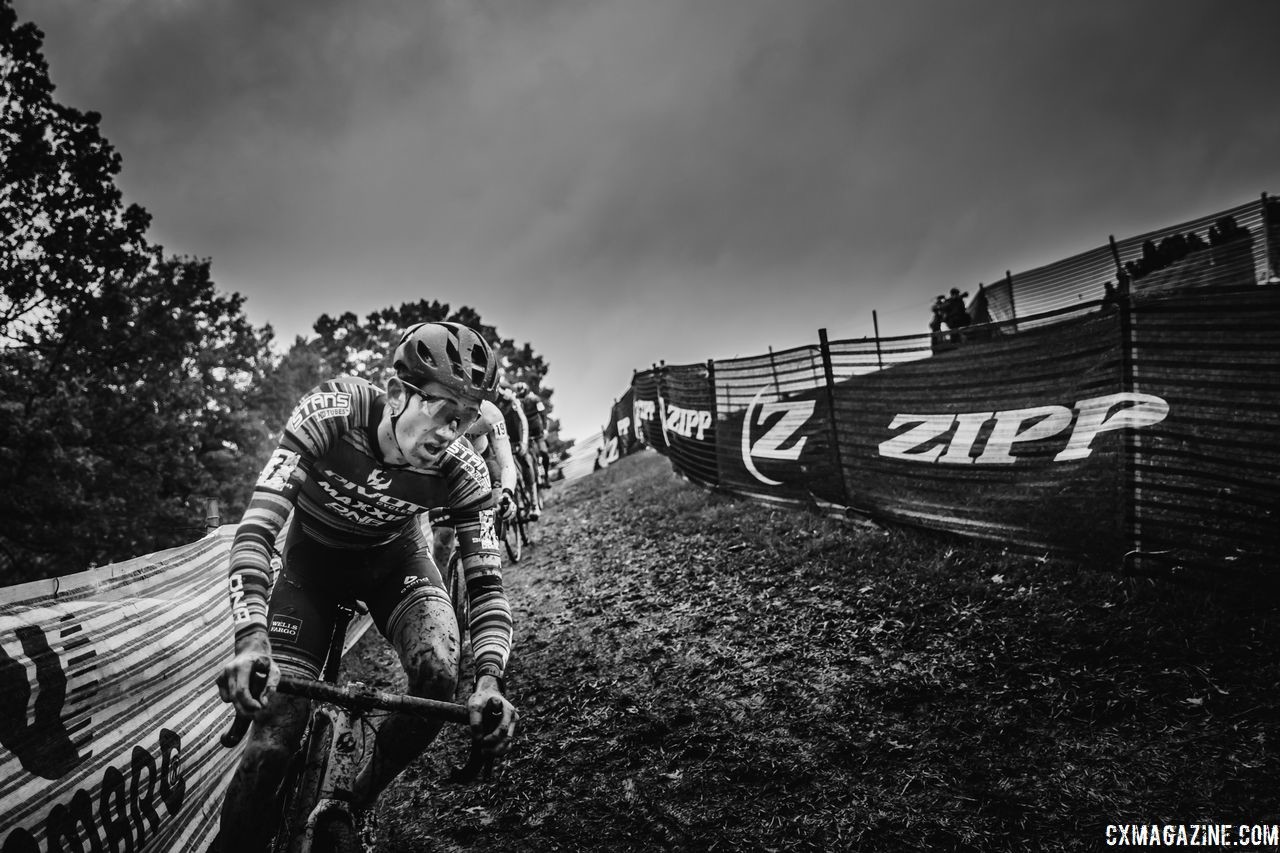 Jamey Driscoll finished in the top 10 on Saturday. 2018 Cincinnati Cyclocross Day 1. © Greg Davis