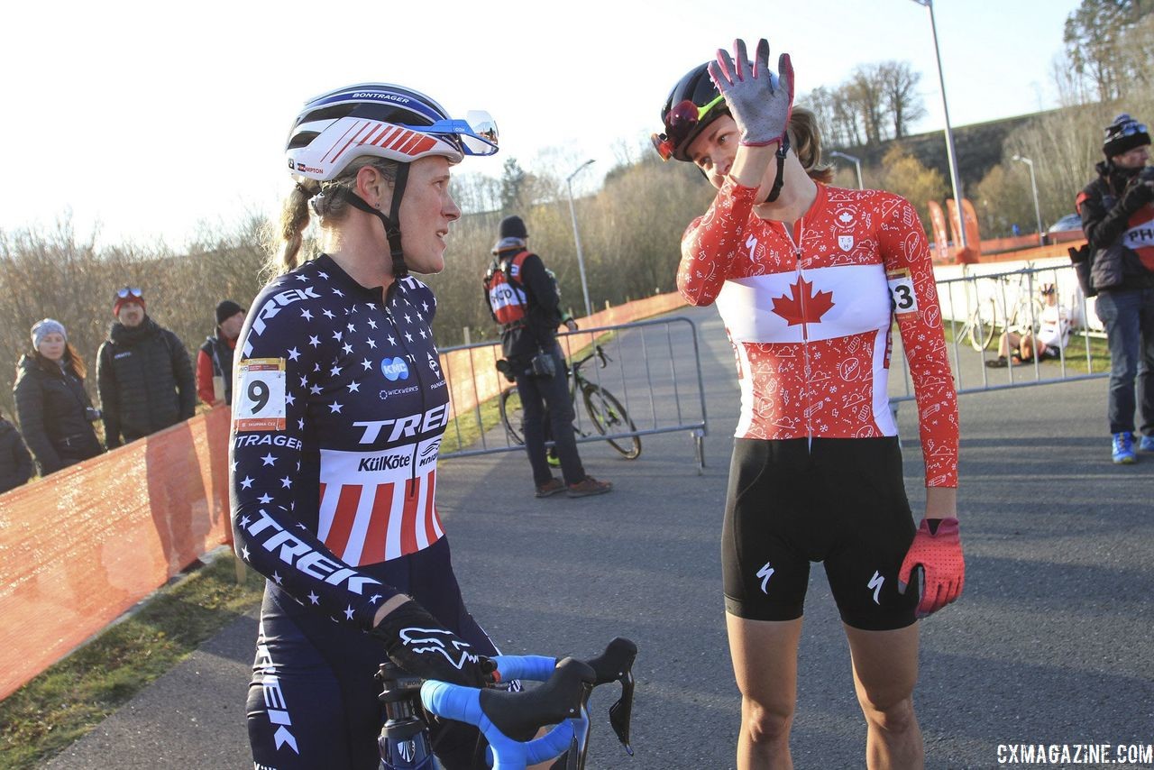 Maghalie Rochette has a new Canadian National Champion's kit to wear. 2018 Tabor UCI Cyclocross World Cup, Elite Men. © Bart Hazen / Cyclocross Magazine