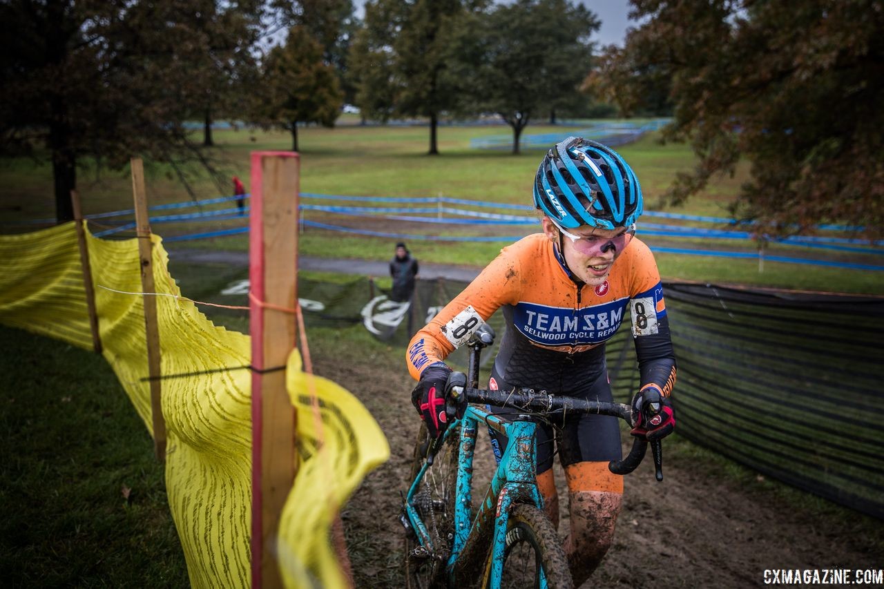 Clara Honsinger finished sixth on Saturday. 2018 Cincinnati Cyclocross Day 1. © Greg Davis