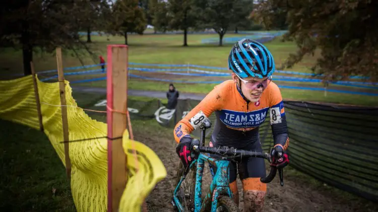 Clara Honsinger finished sixth on Saturday. 2018 Cincinnati Cyclocross Day 1. © Greg Davis