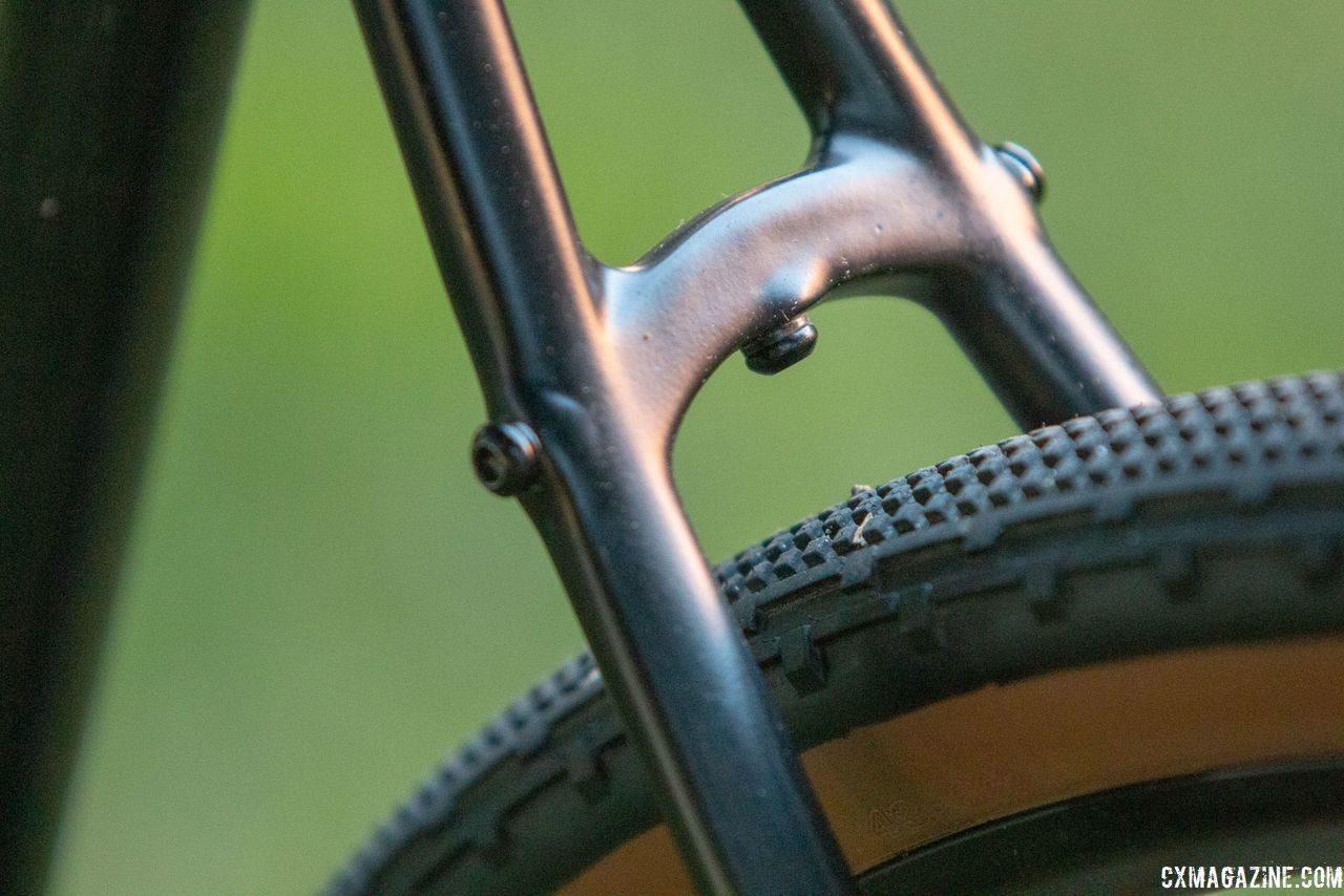 Seat stay braze ons allow for easy mounting of a rear rack, which should enhance the Jari's versatility. 2019 Fuji Jari Carbon 1.1 Gravel bike. © Cyclocross Magazine