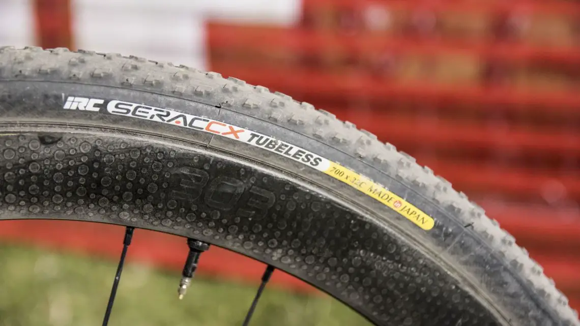 Sammi Runnels ran IRC Serac tubeless tires mounted to Zipp 303 Firecrest clinchers at RenoCross. © C. Lee / Cyclocross Magazine