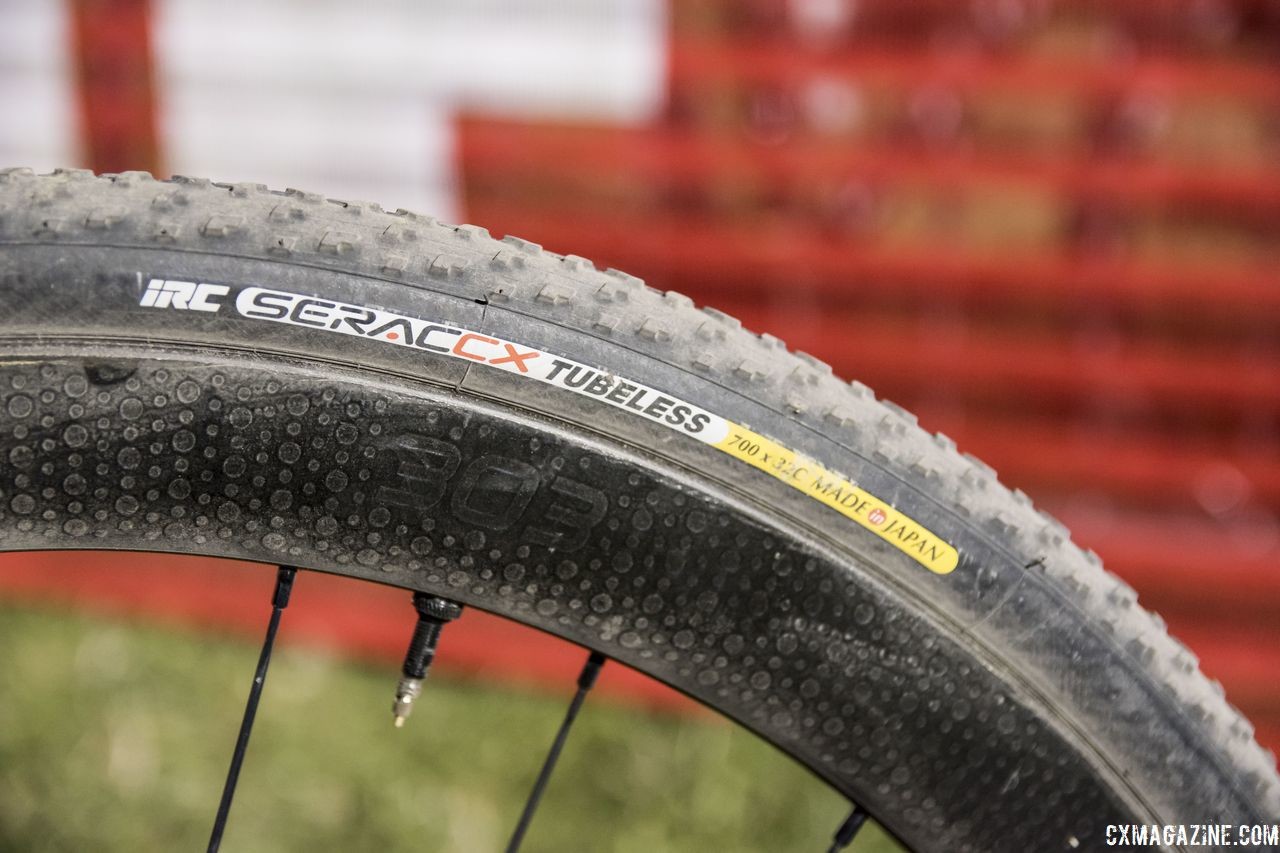 Sammi Runnels ran IRC Serac tubeless tires mounted to Zipp 303 Firecrest clinchers at RenoCross. © C. Lee / Cyclocross Magazine