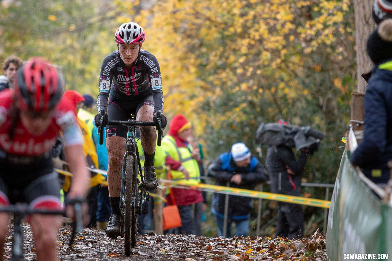 Elle Anderson said she had an off day, but gushed about the Gavere course and its significance on the European cyclocross calendar. 2018 Superprestige Gavere Women. © A. Yee / Cyclocross Magazine