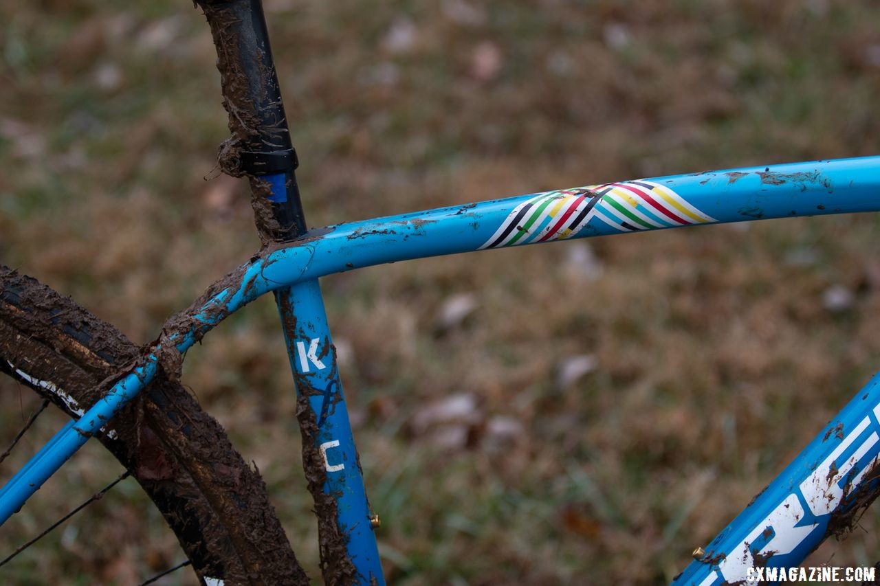 Compton's frame has some decals to personalize it. Katie Compton's 2018 Cyclocross National Championship-winning Trek Boone. Louisville, KY. © A. Yee / Cyclocross Magazine