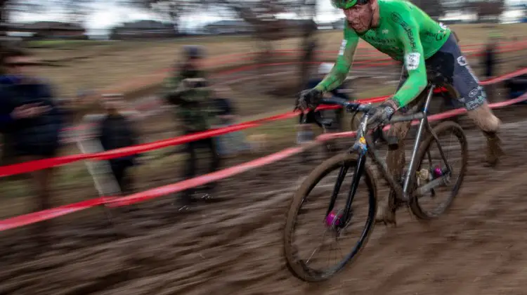 Gage Hecht was just off the lead after the first lap. Elite Men. 2018 Cyclocross National Championships, Louisville, KY. © A. Yee / Cyclocross Magazine