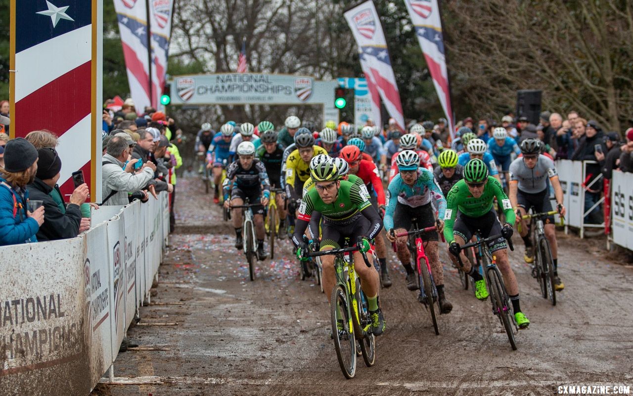 Elite Men. 2018 Cyclocross National Championships, Louisville, KY. © A. Yee / Cyclocross Magazine