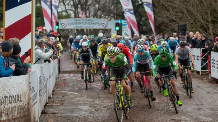 The Elite Men's race at Louisville Nationals had a lot of question surrounding it. Elite Men. 2018 Cyclocross National Championships, Louisville, KY. © A. Yee / Cyclocross Magazine