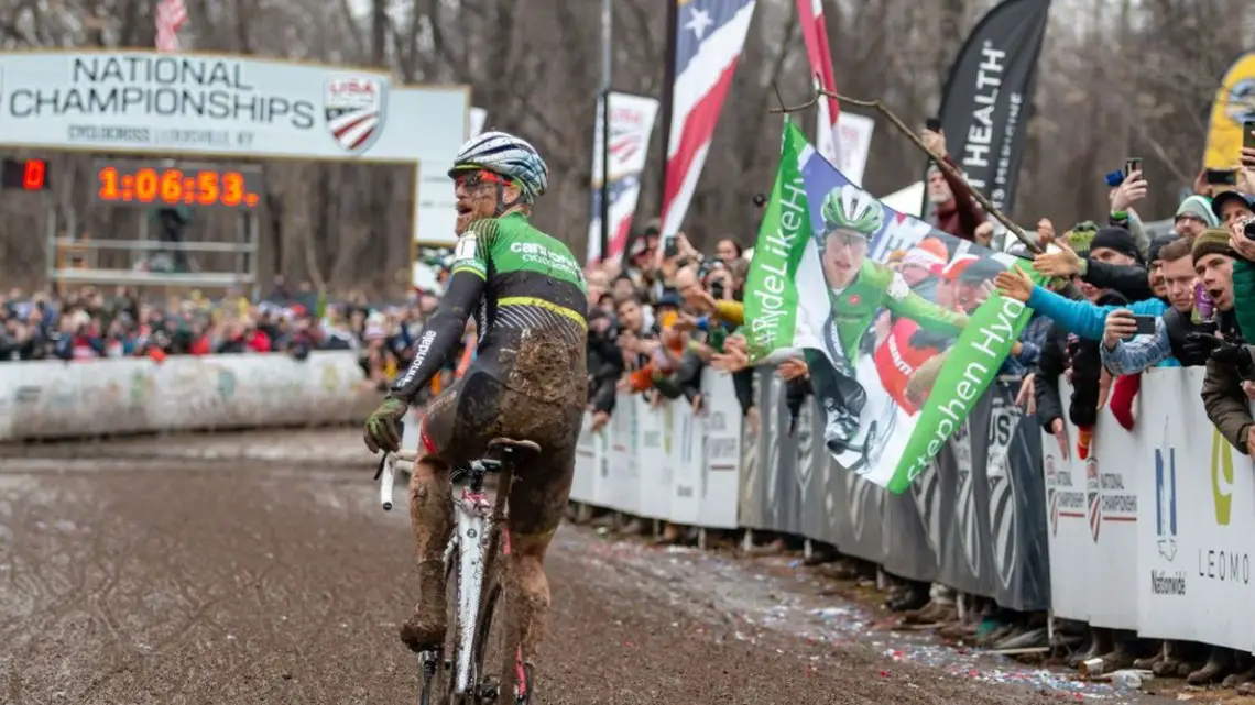 Stephen Hyde wins his third straight Elite Men's Cyclocross National Championship in Louisville, KY. © A. Yee / Cyclocross Magazine