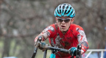 Ivan Gallego took control early to win the Junior Men 15-16 race Saturday. Junior Women 15-16. 2018 Cyclocross National Championships, Louisville, KY. © A. Yee / Cyclocross Magazine
