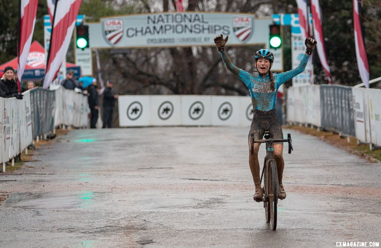 Ella Brenneman won the 13-14 junior category in Louisville. Junior Women 13-14. 2018 Cyclocross National Championships, Louisville, KY. © A. Yee / Cyclocross Magazine