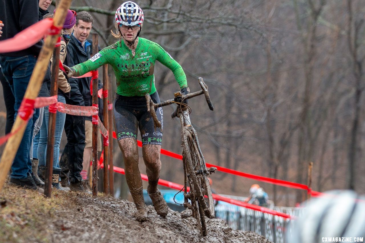 Zoerner on her way to a second National title. Junior Women 15-16. 2018 Cyclocross National Championships, Louisville, KY. © A. Yee / Cyclocross Magazine