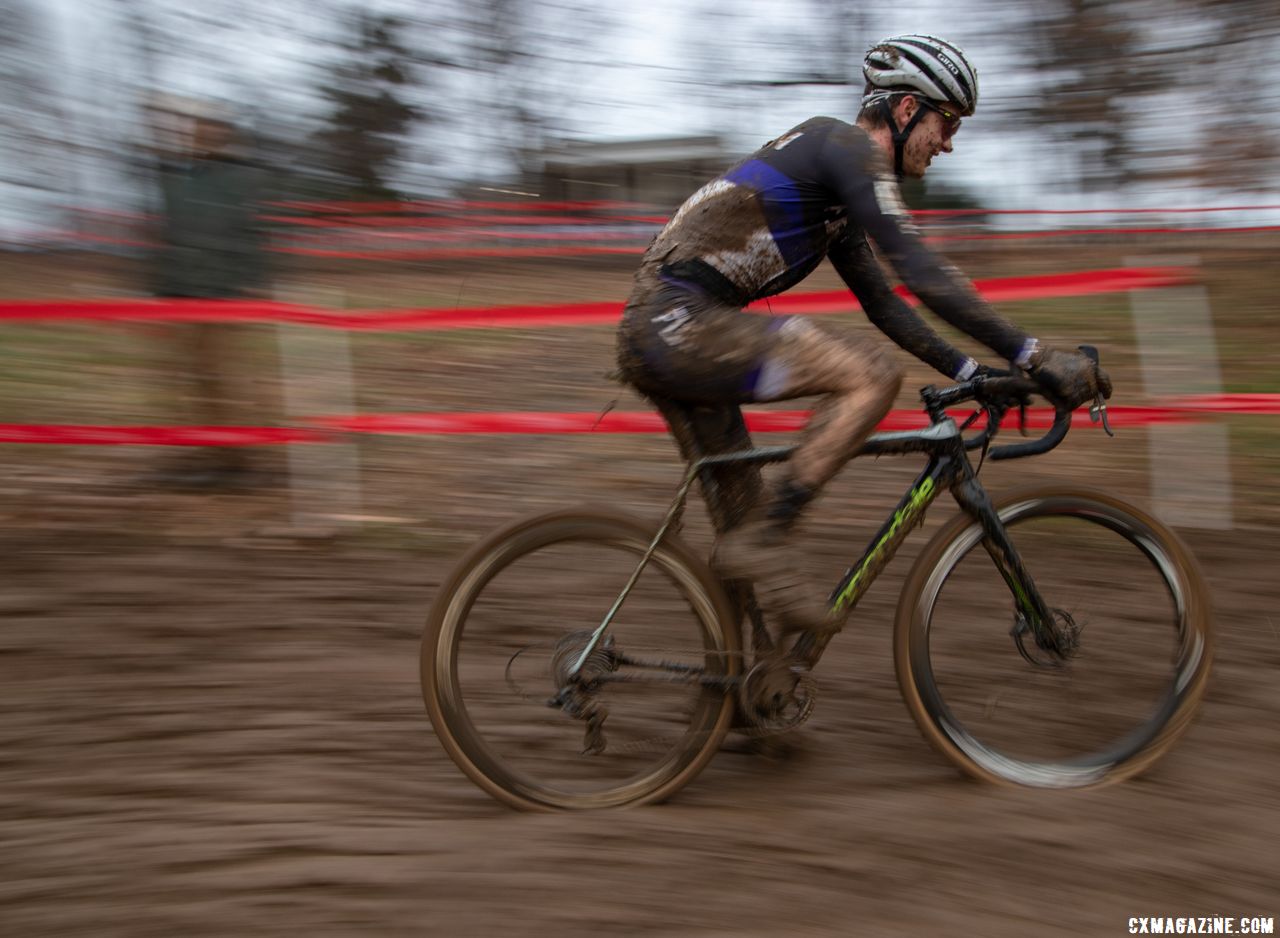 Cooper Willsey had plenty to smile about with a silver medal. Collegiate Club Men. 2018 Cyclocross National Championships, Louisville, KY. © A. Yee / Cyclocross Magazine