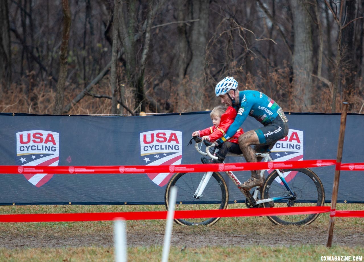 Myerson is looking forward to spending time with family in the off season. Masters Men 45-49. 2018 Cyclocross National Championships, Louisville, KY. © A. Yee / Cyclocross Magazine