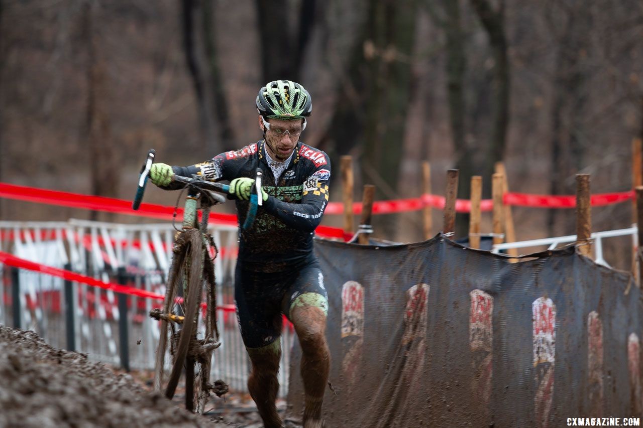 Max Judelson finished 7th after leading on lap one. Singlespeed Men. 2018 Cyclocross National Championships, Louisville, KY. © A. Yee / Cyclocross Magazine