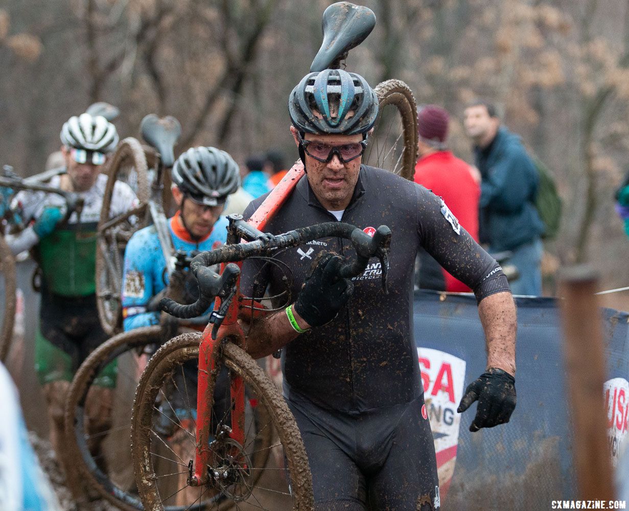 Justin Robinson finished third in the single speed race. Singlespeed Men. 2018 Cyclocross National Championships, Louisville, KY. © A. Yee / Cyclocross Magazine