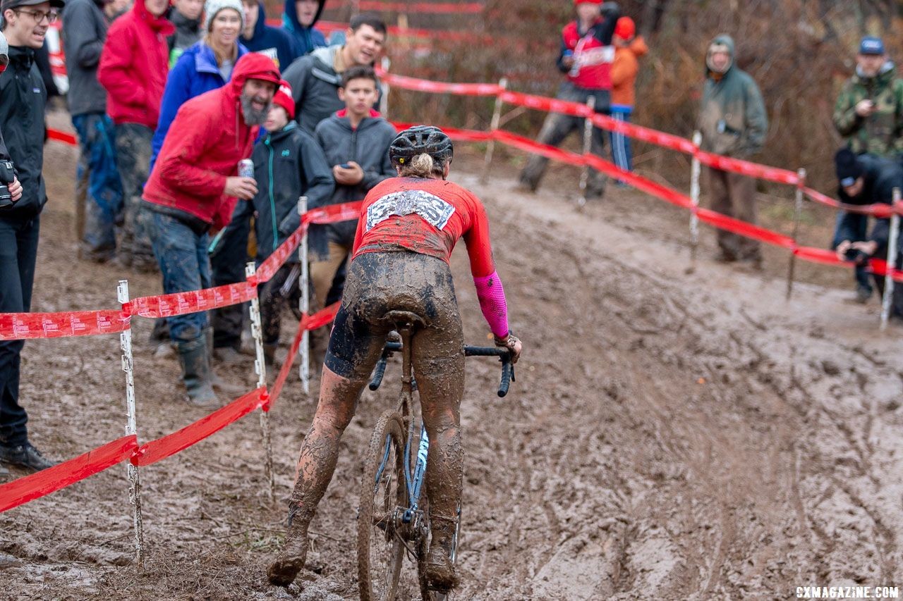 Meredith Miller finished second in her attempted jersey defense. Singlespeed Women. 2018 Cyclocross National Championships, Louisville, KY. © A. Yee / Cyclocross Magazine