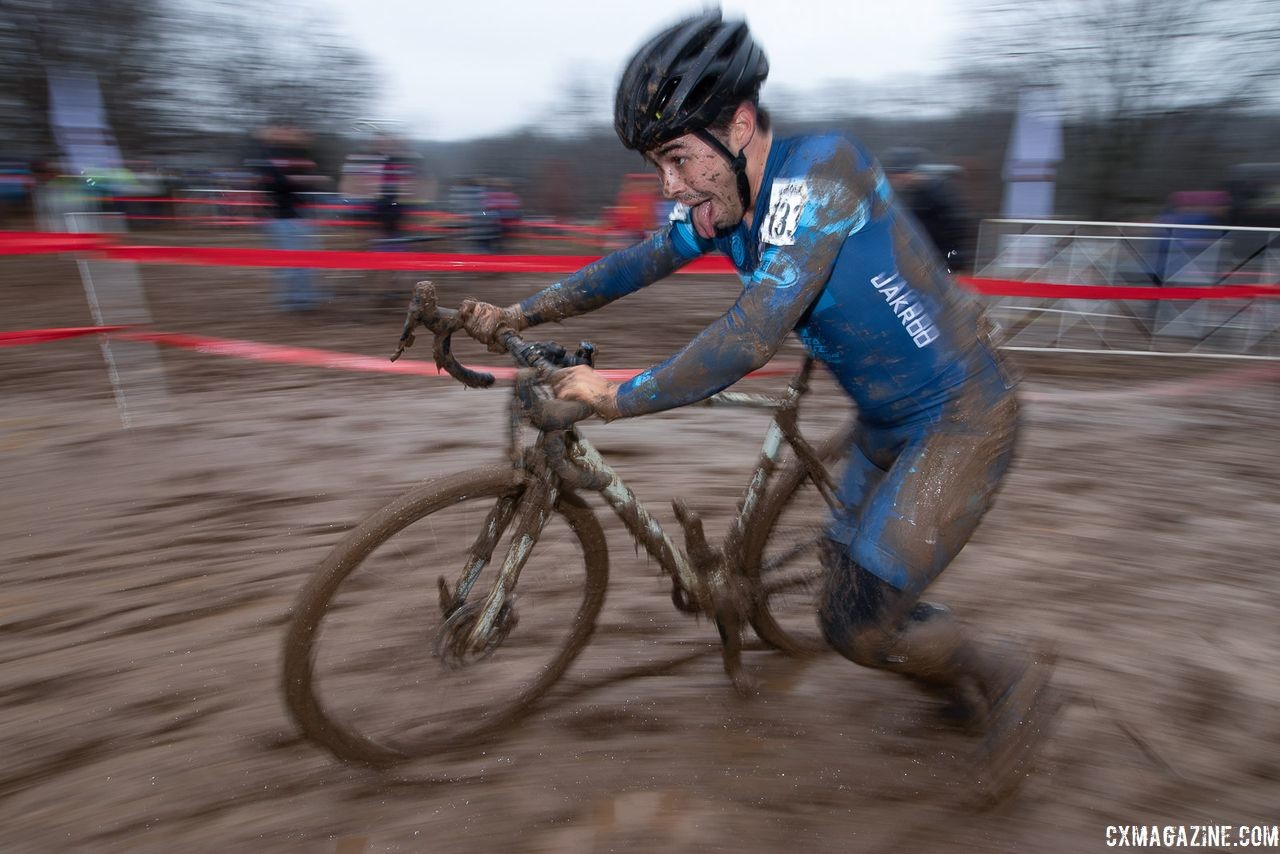 Kobi Gyetvan is hungry for more Louisville mud. U23 Men. 2018 Cyclocross National Championships, Louisville, KY. © A. Yee / Cyclocross Magazine