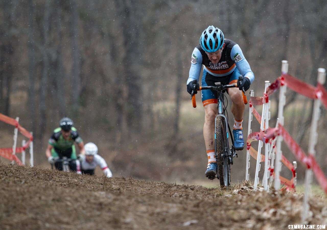 Undem prefers to be on the front of the race. Masters Men 55-59. 2018 Cyclocross National Championships, Louisville, KY. © A. Yee / Cyclocross Magazine
