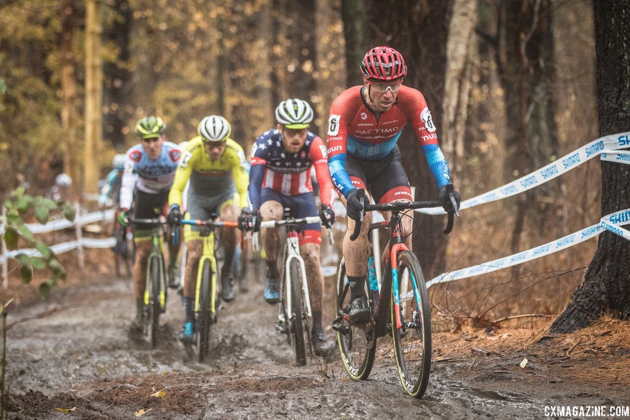 Jeremy Powers leads the way early on. 2018 NBX Gran Prix of Cyclocross Day 2. © Angelica Dixon