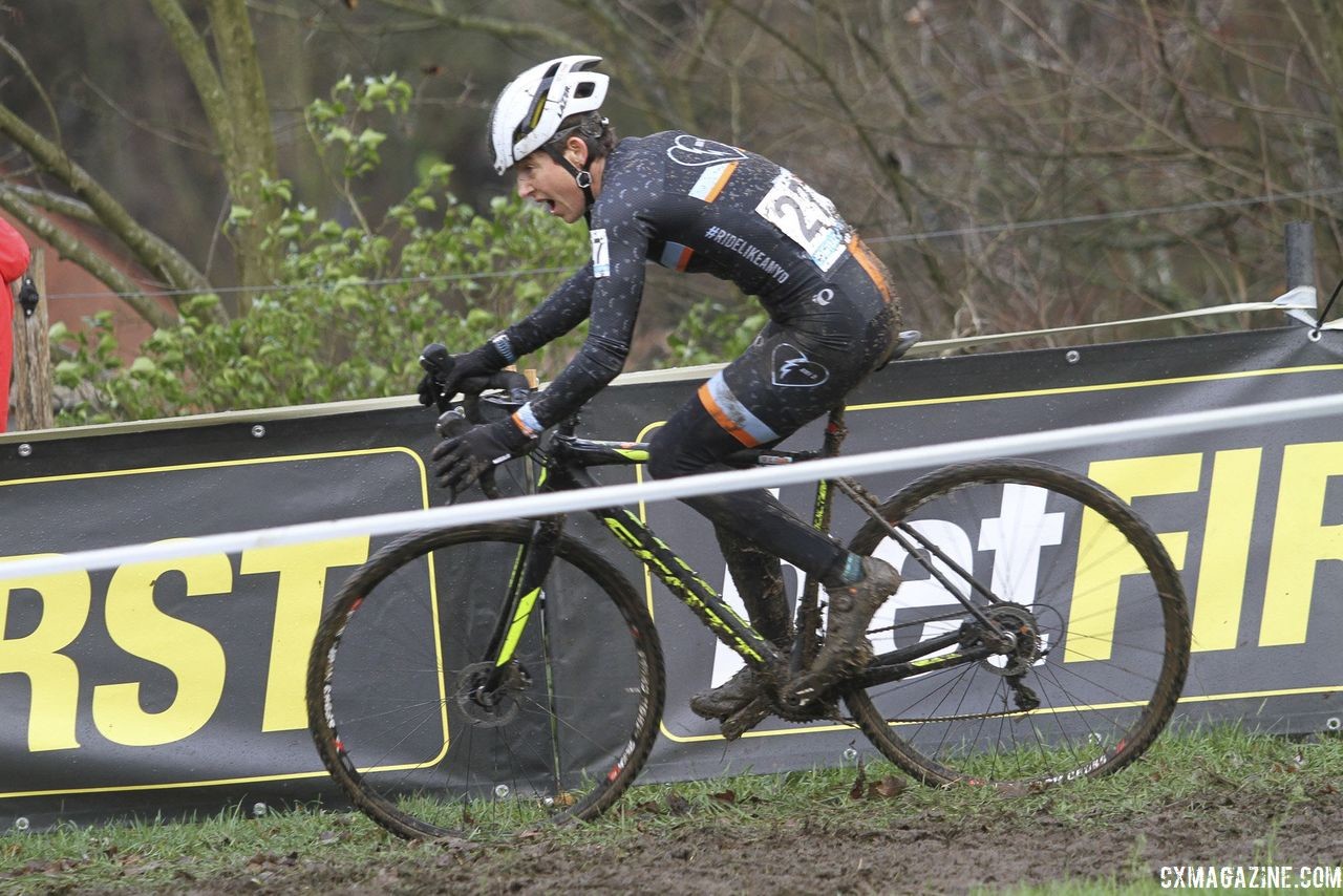 Corey Coogan Cisek finished 15th. 2018 Vlaamse Druivencross Overijse. © B. Hazen / Cyclocross Magazine