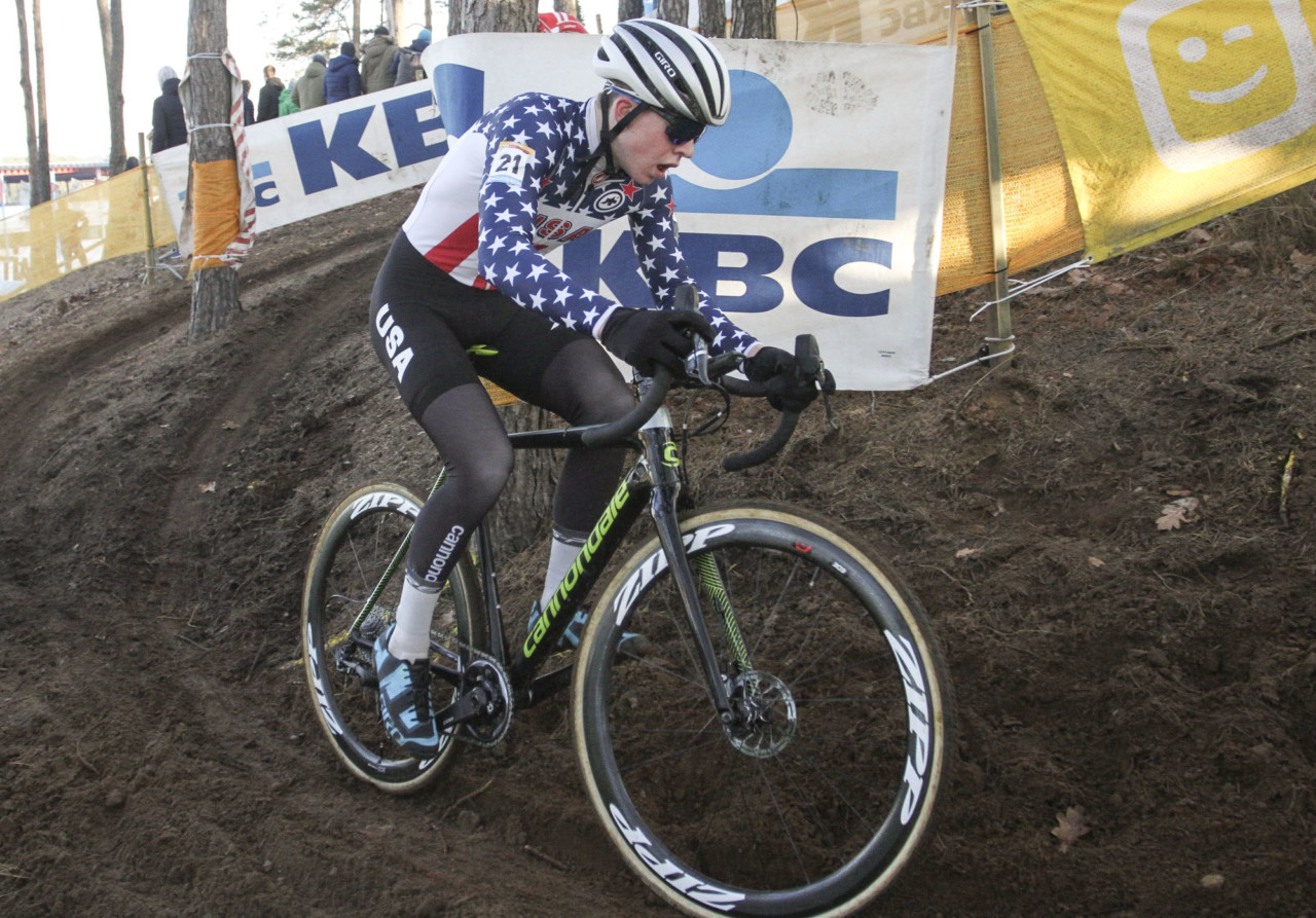 Alex Morton continued his European campaign at Zolder. 2018 World Cup Heusden-Zolder. © B. Hazen / Cyclocross Magazine