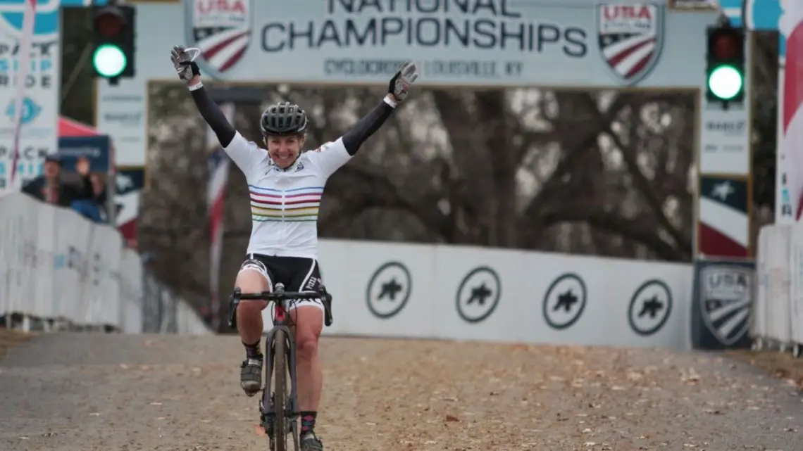 Laura Van Gilder won another national championship on Thursday. Masters Women 55-59. 2018 Cyclocross National Championships, Louisville, KY. © A. Yee / Cyclocross Magazine