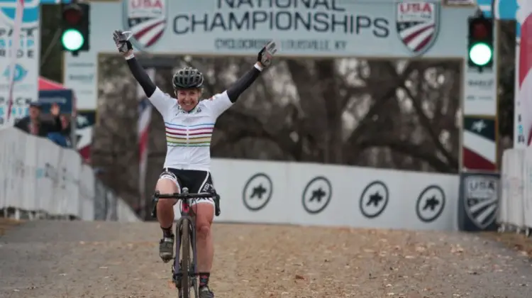 Laura Van Gilder won another national championship on Thursday. Masters Women 55-59. 2018 Cyclocross National Championships, Louisville, KY. © A. Yee / Cyclocross Magazine