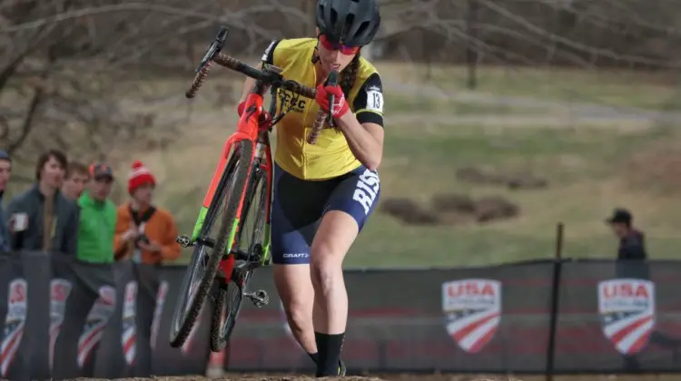 Jane Rossi won the 2018 Collegiate Club title. Women Collegiate Club. 2018 Cyclocross National Championships, Louisville, KY. © A. Yee / Cyclocross Magazine