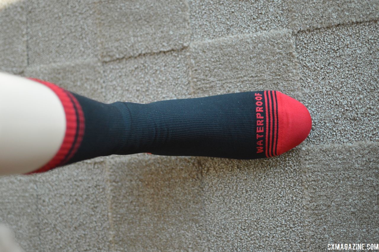 The Showers Pass Crosspoint is a mid-calf waterproof sock option. Waterproof socks, 2018 gift guide. © Cyclocross Magazine