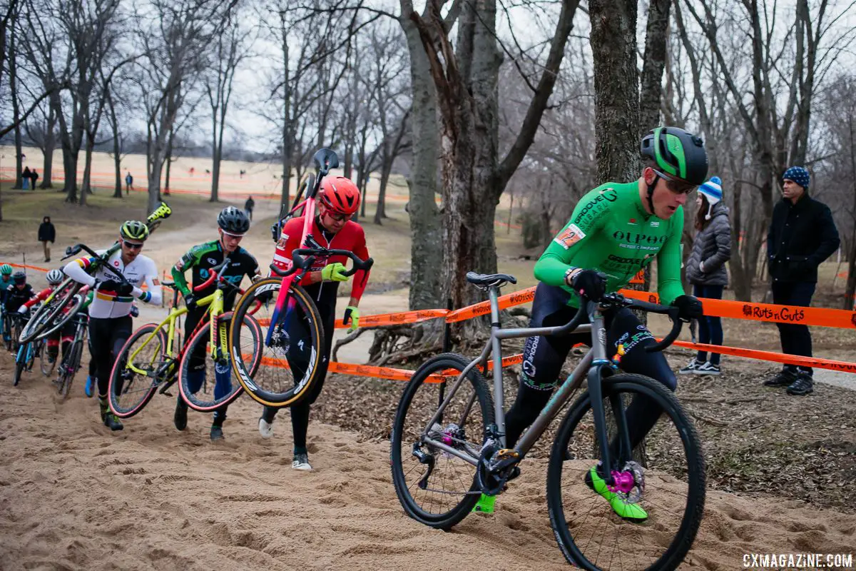 The sand made for a Dutch-like course. Elite Men, 2018 Ruts n Guts Day 1. © B. Bickerstaff