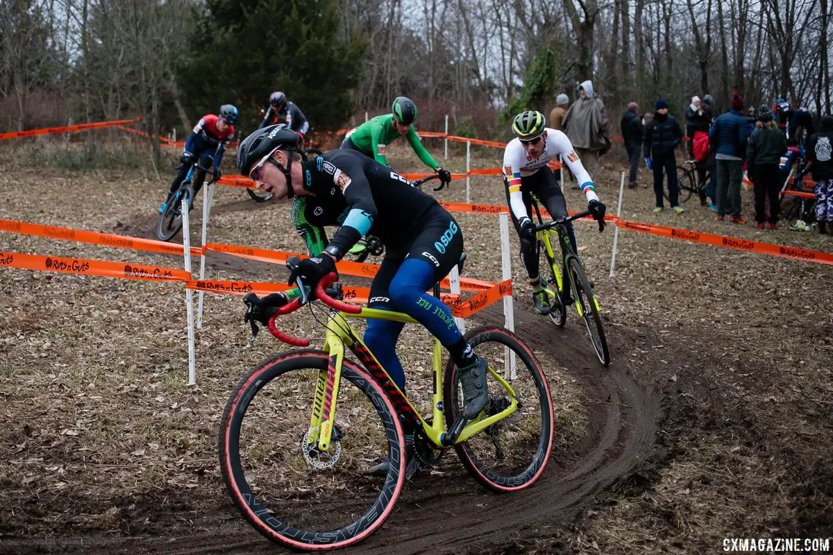 Drew Dillman had a fast start and led Curtis White. Elite Men, 2018 Ruts n Guts Day 1. © B. Bickerstaff