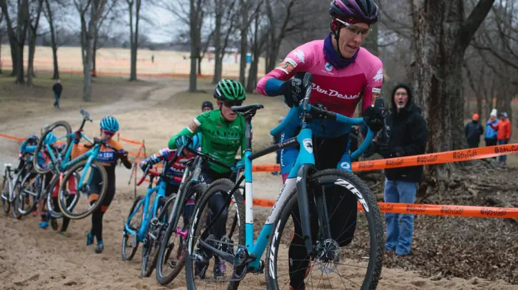 Gilbert used her running skills in the sand. 2018 Ruts n Guts Day 1. © B. Bickerstaff