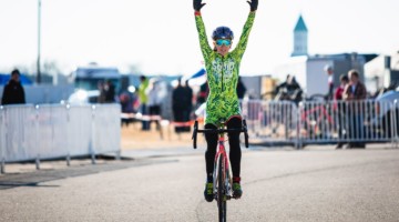 Sammi Runnels celebrates her win. 2018 Ruts n' Guts Day 2. © Bo Bickerstaff