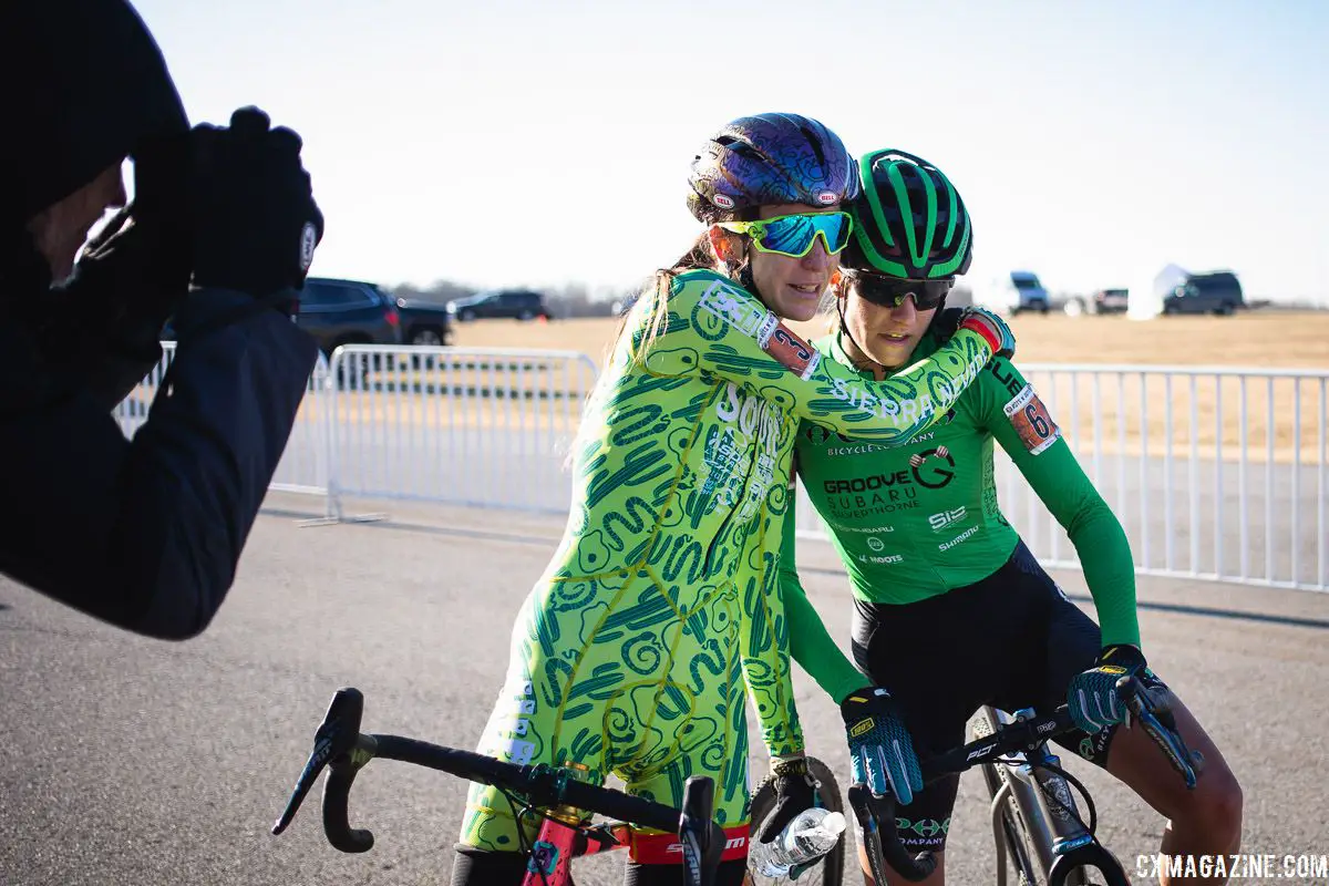 Sammi Runnels and Katie Clouse celebrate their 1-2 finish. 2018 Ruts n' Guts Day 2. © Bo Bickerstaff