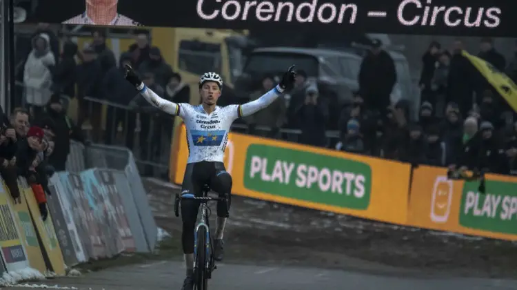 Mathieu van der Poel was dominant again at Zonhoven. 2018 Superprestige Zonhoven. © B. Hazen / Cyclocross Magazine